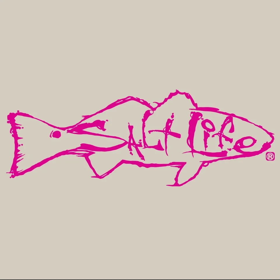 Salt Life Redfish Decal Pink Medium