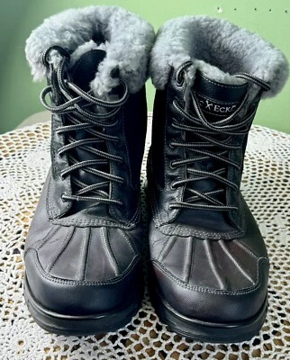 Hombre Marc Ecko Invierno Cuero Botas Negro, Talla 9.5 M 24538 Resistente al Agua 858 Foto 1 de 4