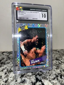CM PUNK #27 2008 CGC Graded 10 MINT POP 1 Chrome Heritage III X-FRACTOR WWE WWF - Picture 1 of 4