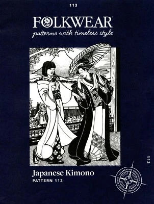 Folkwear Japanese Kimono Men's & Women sizes Sewing Pattern 113 Informal Yukata - Image 1 of 3