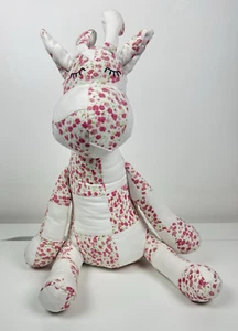 Pottery Barn Kids Patchwork Ava Giraffe Plush Pink Floral Stuffed Animal PBK 17” - Picture 1 of 12