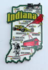 INDIANA STATE MAP AND LANDMARKS COLLAGE FRIDGE COLLECTIBLE SOUVENIR MAGNET