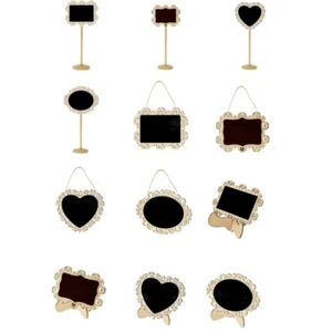 20 Pcs/Set Small Chalkboard with Stand Hanging Blackboards Writeable Blackboards - Picture 1 of 20