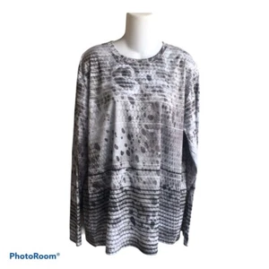 T-shirt vintage Spicy Tuna Collezione Costal UPF40 marrone panna manica lunga donna XL - Foto 1 di 5