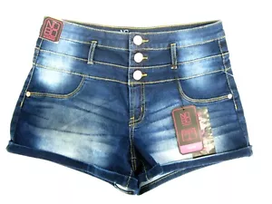 No Boundaries Denim Shorts Size 13 Mid Rise Jean Distressed NOBO New Super Soft - Picture 1 of 7