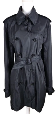 Gabardina Norma Kamali ~Mujer Talla Grande XXL~ Negra Doble Pecho Cinturón. Foto 1 de 4