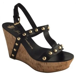 Juicy Couture Black Studded Women's Wedges Vintage Y2k Size 6 NWOT - Picture 1 of 8