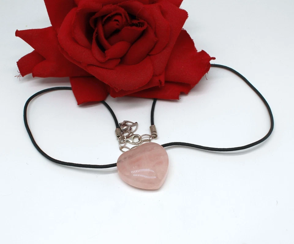 Jay King DTR Rose Quartz Heart Sterling Silver  23" Necklace  CAT RESCUE - Image 1 of 1