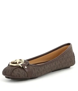 NIB Michael Kors Fulton Moc Moccasin MK Mini Logo Hardware Flats Brown Size 7.5 - Picture 1 of 3