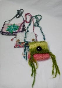 Handmade Crochet Hippie-style Purse Set for Girls Kids Teens (Set of 3) - Picture 1 of 14