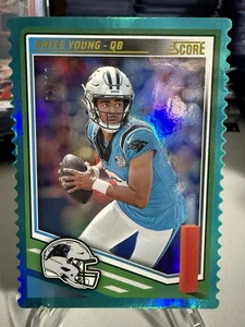 2025 Panini Score Football Bryce Young Teal Die-Cut 02/10 Carolina Panthers - Picture 1 of 5
