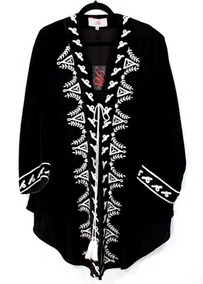 全新 Roja Velvet Cardigan 女式中号棕色刺绣民间服装 Bojo Hippie — 第 1/4 张图片