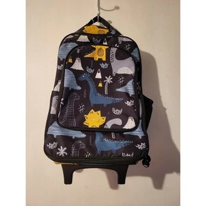 Kids Rolling Backpack Dinosaur Print - Picture 1 of 3