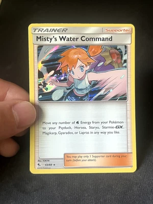 POKEMON MISTY'S WATER COMMAND 63/68 HOLO RARE HIDDEN FATES NM - Image 1 of 2