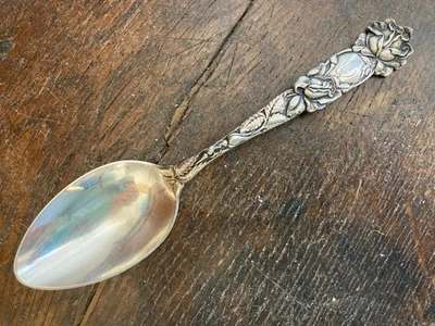 Antigua cuchara de postre sopa ovalada ALVIN BRIDAL ROSE 1903 ORNAMENTADA "Linde" Foto 1 de 4