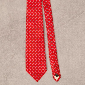 Vintage 1990s Paisley Print Silk Tie Red Van Heusen - Picture 1 of 5