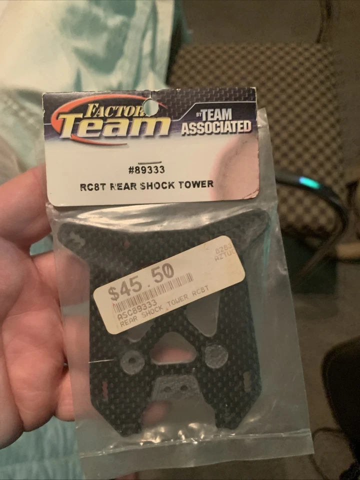 NEW Factory Team Associated RC8T Carbon Fiber Rear Shock Tower Part # ASC89333 - Image 1 of 2