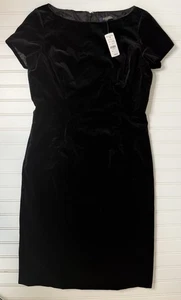 Brooks Brothers schwarzes Samt-Etuikleid 8 Damen Urlaub formell NEU - Bild 1 von 5