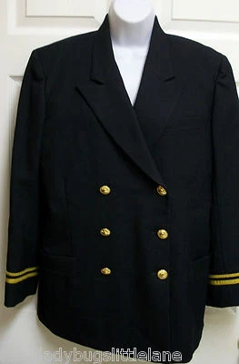 CHAQUETA BLAZER VINTAGE RALPH LAUREN AZUL MARINO LANA MILITAR ORO ECUESTRE SOMBRERO BOTÓN Foto 1 de 4