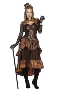 Steampunk Victoria-Kleid Damen Kostüm Karneval Fasching Zeitreise Schlangenoptik - Bild 1 von 1