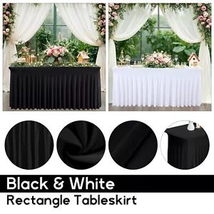 6FT Spandex Stretch Rectangular Table Cover Skirt Style Trestle Party Tablecloth - Picture 1 of 15