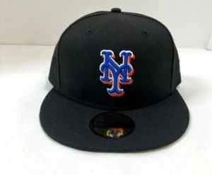 New York Mets MLB NE 2022 Alt 2 Fitted Hat~Black/White/Orange - Picture 1 of 5