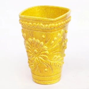 Yellow Sunflower Floral Design Vase 12" Handmade Flower Pottery Planter - Picture 1 of 1