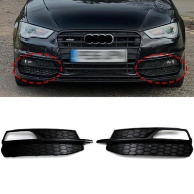 Rejilla antiniebla inferior delantera izquierda y derecha apta para Audi A3 S3 Sline 2014-2016 2 piezas Foto 1 de 4