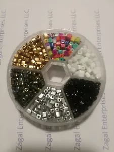 B2G1 Free Cube Glass 6/0 Beads W/storage box 7x3x3 mixed color jewelry making - Picture 1 of 12