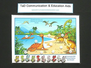 RECOMPENSA MOTIVACIONAL 10X CARTA DE DINOSAURIOS - TDAH Autismo SEN PECS Ayuda conductual - Imagen 1 de 3