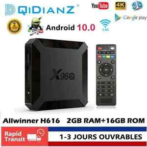 Android 10 X96Q Smart TV Box Allwinner H313 Quad Core 2Go 16Go Support 4K Netfli