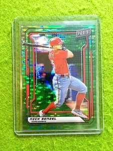 NICK SENZEL GREEN PRIZM 1/5 SSP ROOKIE CARD JERSEY #15 REDS RC 2019 National VIP