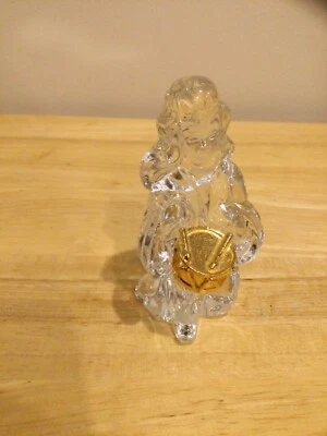 Gorham Crystal Nativity ~ Drummer Boy ~ with gold drum no box 3-1/2” - Image 1 of 4