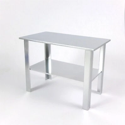 Dollhouse UK Artisan Delph Miniatures Stainless Kitchen Prep Table, FC4