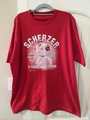Camiseta roja Max Scherzer 2016 ganador del premio Cy Young de los Nacionales de Washington talla 2XL Foto 1 de 3