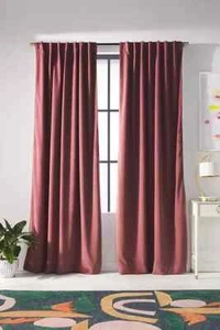 Addie Velvet Curtain Mauve 63" x 50" 2 Panels - Picture 1 of 1