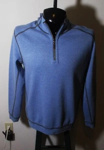 TOMMY BAHAMA Blue Gray Reversible 1/2 Zip Jersey Sweatshirt Size M NWOT - Picture 1 of 11