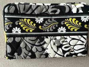 Vera Bradley Baroque Wallet One for the Money Bifold Floral Gray Green *Stain - Picture 1 of 10