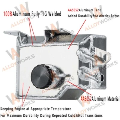 Aluminum Coolant Tank W/Cap For 2006-2015 2010 2012 Mazda MX5 / Miata MK3 2.0L - Image 1 of 4