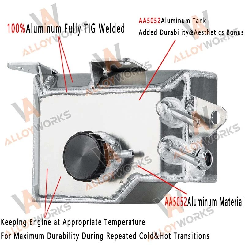 Aluminum Coolant Tank W/Cap For 2006-2015 2010 Mazda MX5 / Miata MK3 2.0L ALLOY - Image 1 of 4