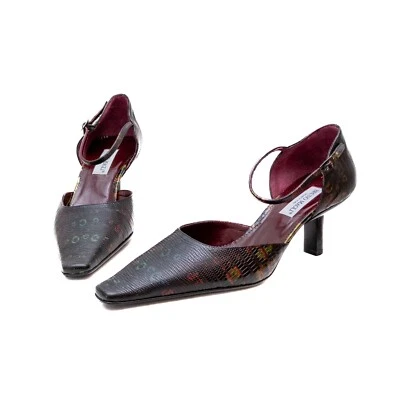 Rare Bruno Magli Printed Python Calf Leather Ankle-Strap Heels – Sz EU 37.5 /7.5 - Image 1 of 4