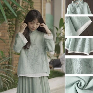 Veste Chinoise Vintage Femme Hanfu Brodée Haut Costume Tang Ethnique - Picture 1 of 9
