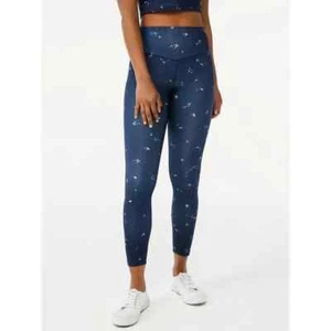 Free Assembly Women's 7/8 Printed Leggings Size XXL Navy Floral --BL2-- - Picture 1 of 6
