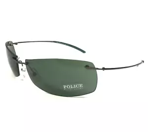 Police Sunglasses MOD.2672 COL.563 Gray Rimless Wrap with Green Lenses 66-17-130 - Picture 1 of 10