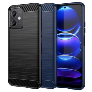 Custodia TPU Carbonio per Xiaomi Redmi Note 12 5G Fibra Spazzolata Custodia Protettiva Spazzolata - Foto 1 di 15