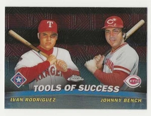 2001 Topps Chrome Combos #05 Ivan Rodriguez Rangers Johnny Bench Reds BV$2.50 - Picture 1 of 1