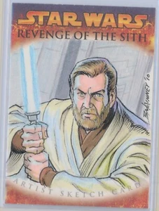 2005 Topps Star Wars Rache der Sith ROTS Sketch Brandon McKinney Obi-Wan AP - Bild 1 von 2