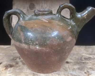 Cruche Grès Terre Cuite Vernissé Régionale Ancien XVIIIeme XIXeme Pot - Photo 1/4