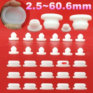 White Snap-On Hole Plug Round Silicone Rubber Blanking Seal Bung Pipe 2.5~60.6mm - Picture 1 of 22