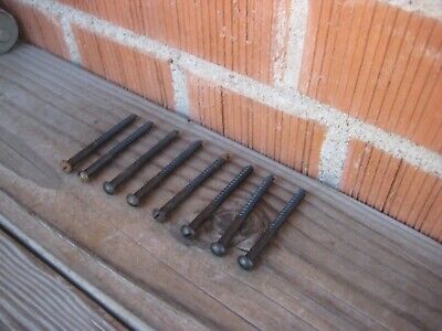 Vintage #12 X 2 1/2  Steel Slotted Round-Head Wood Screw Lot Of 8 USA • 13.85$